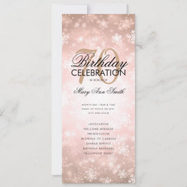Winter 70. Geburtstag Rose Gold Wonderland Einladung