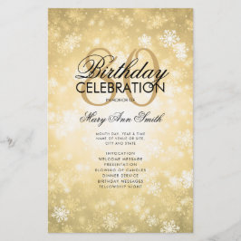 Winter 80. Geburtstag Programm Gold Wonderland Men Flyer