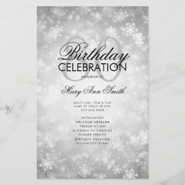 Winter 80 Geburtstag Programm Silver Wonderland Me Flyer