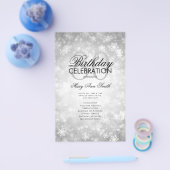 Winter 80 Geburtstag Programm Silver Wonderland Me Flyer (Einzeln)