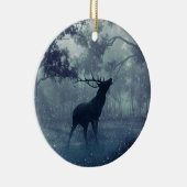 Winter Abend Hirsche Keramik Ornament (Rechts)