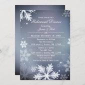 Winter-Abendessen in Blau und Silver Probe einlade Einladung (Vorne/Hinten)