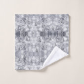 Winter Abstrakt Tree Grauer Urlaub Badhandtuch Set (Waschlappen)