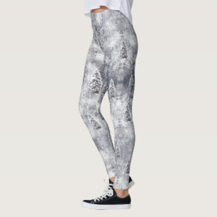 Winter Abstrakt Tree Grauer Urlaub Leggings