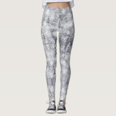 Winter Abstrakt Tree Grauer Urlaub Leggings (Vorderseite)