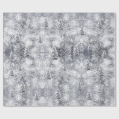 Winter Abstrakt Tree Gray Holiday Wrapping Paper Geschenkpapier (Flach)
