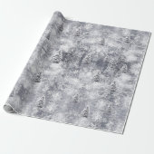 Winter Abstrakt Tree Gray Holiday Wrapping Paper Geschenkpapier (Ungerollt)