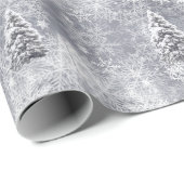 Winter Abstrakt Tree Gray Holiday Wrapping Paper Geschenkpapier (Rolleneckpunkt)