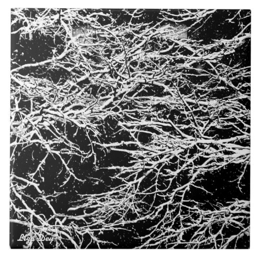 'Winter Abstrakt' Trivet/Tile Fliese (Vorderseite)