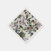 Winter Abstrakte Pine Cones und Berries Napkin Serviette (Ecke)