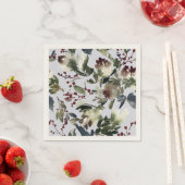Winter Abstrakte Pine Cones und Berries Napkin Serviette (Beispiel)