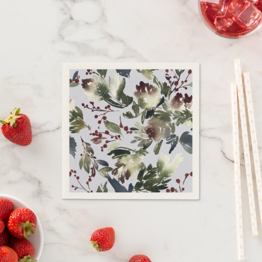 Winter Abstrakte Pine Cones und Berries Napkin Serviette (Beispiel)