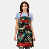 Winter Abstrakter Pinselstrich Schürze mit Individ (Getragen)