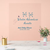 Winter Adventure awaits baby shower blue snowflake Acrylschild (Hochzeit)