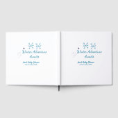 Winter Adventure awaits baby shower blue snowflake Gästebuch (Voll)