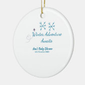 Winter Adventure awaits baby shower blue snowflake Keramik Ornament (Links)
