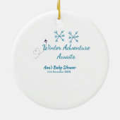 Winter Adventure awaits baby shower blue snowflake Keramik Ornament (Hinten)