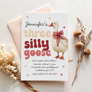 Winter Albern Goose Christmas Bow 3. Geburtstag Einladung
