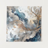 Winter Alcohol Ink Art Tapestry Wandteppich (Vorderseite)
