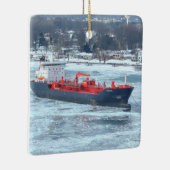 Winter Algoterra Great Sees Ship Freighter Keramikornament (Rechts)