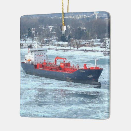 Winter Algoterra Great Sees Ship Freighter Keramikornament (Links)