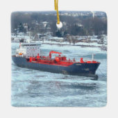 Winter Algoterra Great Sees Ship Freighter Keramikornament (Vorderseite)