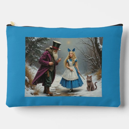 Winter Alice blauer großer Beutel (Vorderseite)