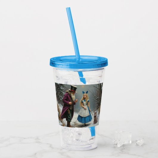 Winter Alice Blue Acryltumbler Acryltrinkbecher (Vorderseite Ice)