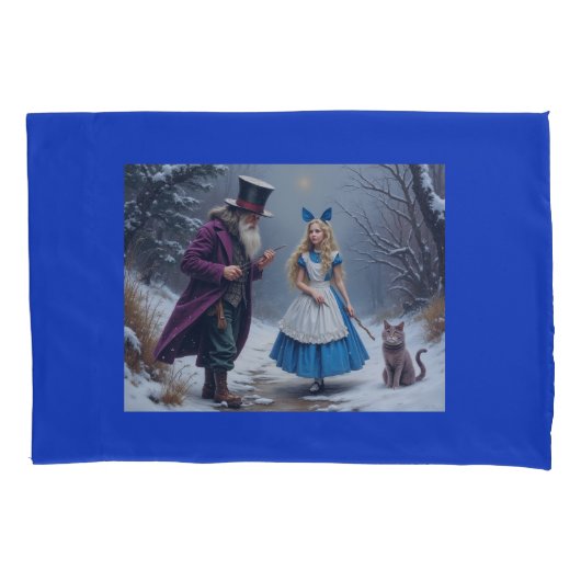 Winter Alice Blue Standard Pillowcase Kissenbezug (Vorderseite)