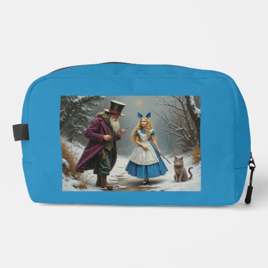 Winter Alice Blue Toilettenbeutel Waschbeutel (Vorderseite)