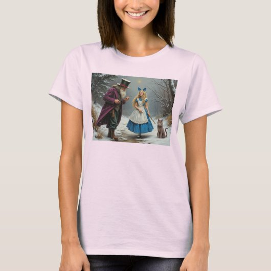 Winter Alice Frauen rosa T - Shirt (Vorderseite)