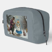 Winter Alice graue Toilettentasche Waschbeutel (Rechte Ecke)