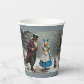 Winter Alice Grey Paper Cups Pappbecher (Vorderseite)