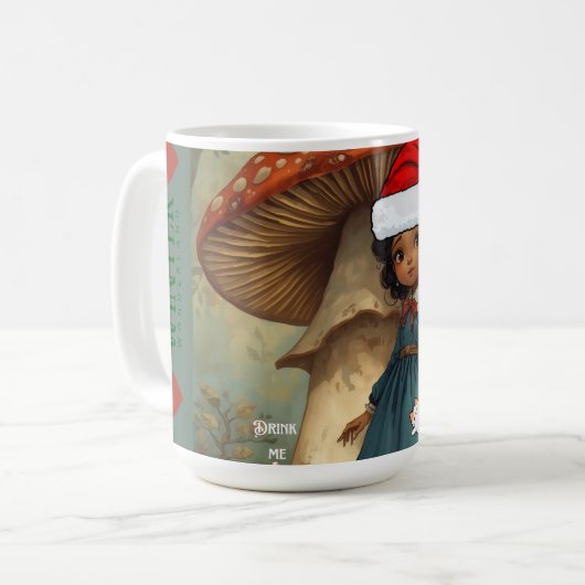 Winter Alice in Wonderland Drink Me Kaffeetasse (Vorderseite Links)