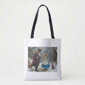 Winter Alice weiße Schultertasche Tasche (Vorderseite)