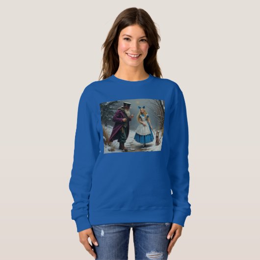 Winter Alice Women Blue Sweatshirt (Vorne ganz)