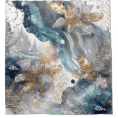 Winter Alkohol Tinte Art Dusche Vorhang (Vorderseite)