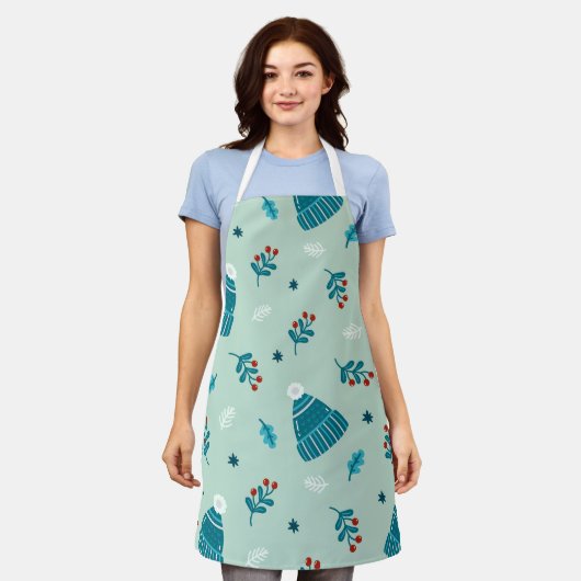Winter-All-over-Print-Schürze Schürze (Getragen)