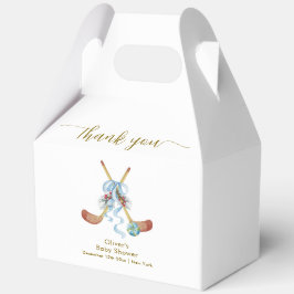 Winter All Star Bow Floral Hockey Baby Shower  Geschenkschachtel