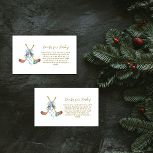 Winter All Star Bow Hockey Bücher für Baby Shower  Begleitkarte