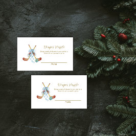 Winter All Star Hockey Diaper Raffle Baby Shower  Begleitkarte