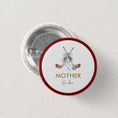 Winter All Star Hockey Mother To Be Baby Shower Button (Vorne & Hinten)