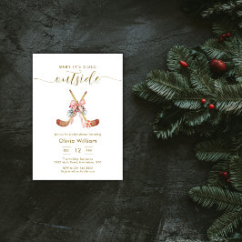 Winter All Stars Bow Hockey Girl Baby Shower Einladung