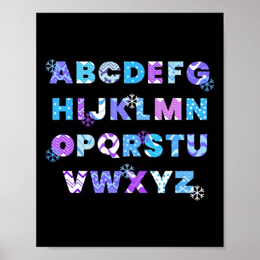 Winter Alphabet Abcs Kindergarten Lehrer Kinder  Poster (Vorne)