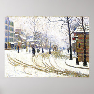 Winter am Boulevard de Clichy, Frankreich Poster