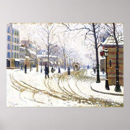 Winter am Boulevard de Clichy, Frankreich Poster (Vorne)
