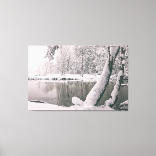 Winter am Fluss Leinwanddruck (Vorderseite)