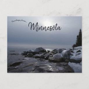 Winter am Lake Superior Minnesota Postkarte
