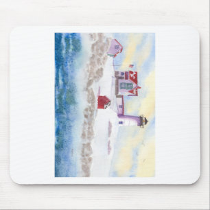 Winter am Nubble Leuchtturm in Maine Mousepad