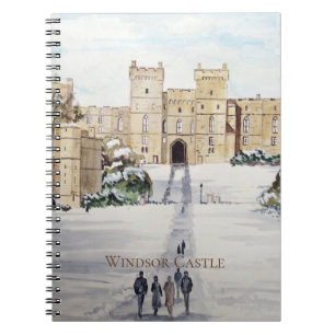 Winter am Schloss Windsor Landschaftsbild Notizblock